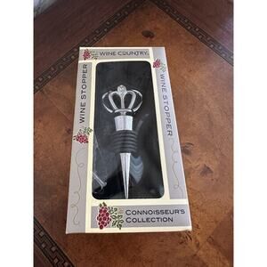 Vintage WINE STOPPER Connoisseur's Collection WINE COUNTRY Stainless Wood 'NEW'